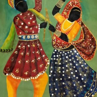 Dandiya raas festival acrylic art work