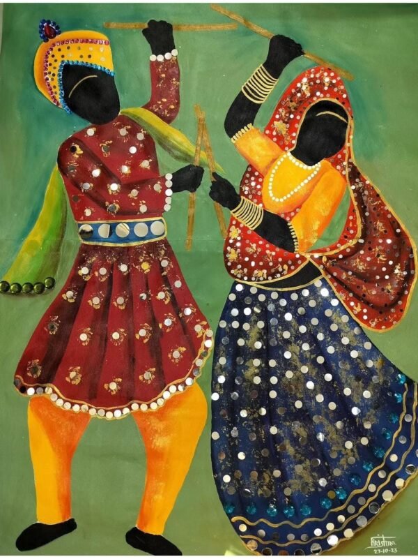 Dandiya raas festival acrylic art work